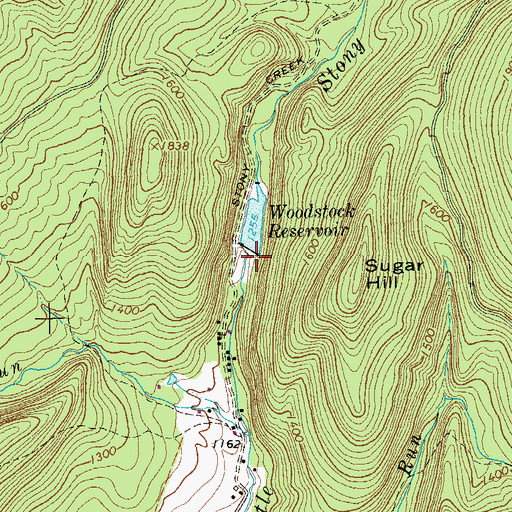 Topographic Map of Woodstock Dam, VA
