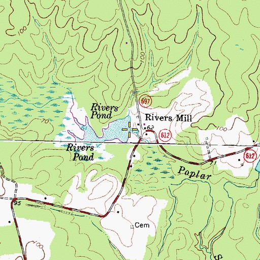 Topographic Map of Rivers Dam, VA