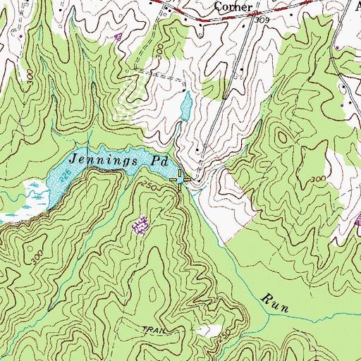 Topographic Map of Jennings Pond Dam, VA