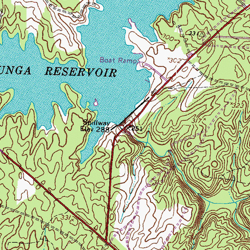 Topographic Map of Lunga Dam, VA