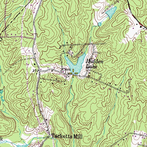 Topographic Map of Hidden Lake Dam, VA