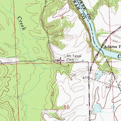 Topographic Map of Mount Tabor School (historical), AL