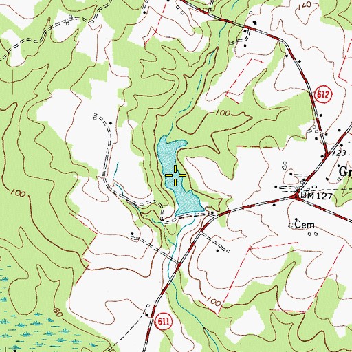 Topographic Map of Harrell Pond, VA