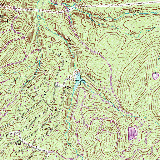 Topographic Map of Lake of the Clouds, VA
