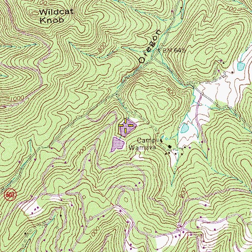 Topographic Map of Apple Mountain Lake, VA