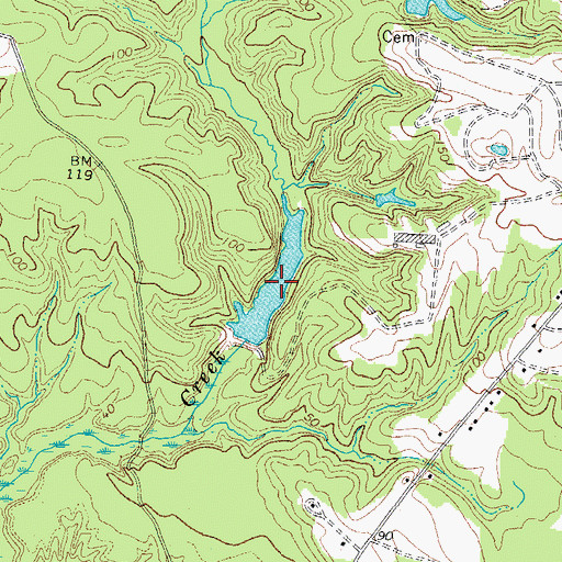 Topographic Map of Flemmer Pond, VA