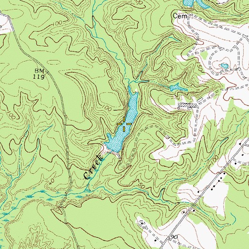 Topographic Map of Flemmer Pond, VA