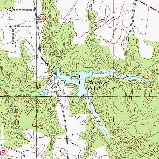 Topographic Map of Newtons Dam, VA