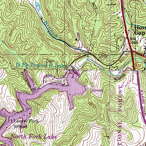 Topographic Map of North Fork of Pound Dam, VA
