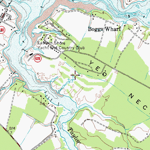 Topographic Map of Eastern Shore Yacht and Country Club, VA