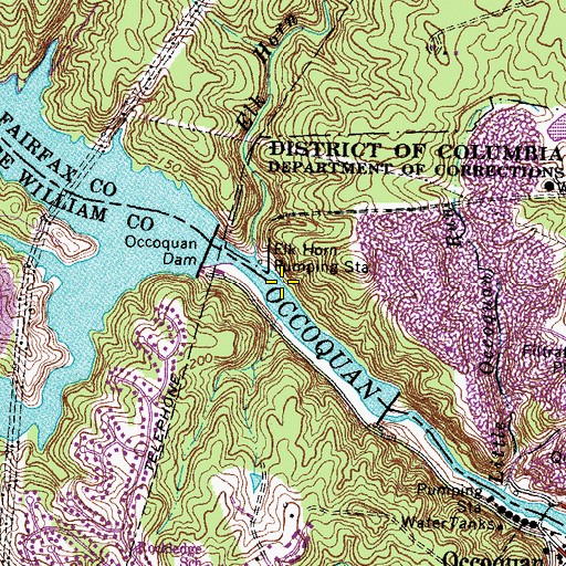 Topographic Map of Elk Horn Pumping Station, VA