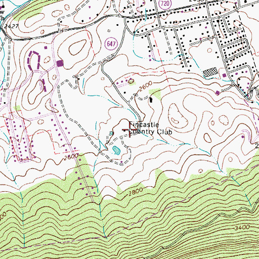 Topographic Map of Fincastle Country Club, VA