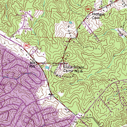 Topographic Map of State Prison Camp Number 6, VA