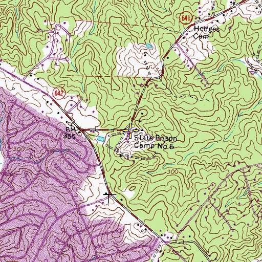 Topographic Map of State Prison Camp Number 6, VA