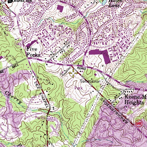 Topographic Map of Pohick Regional Library, VA