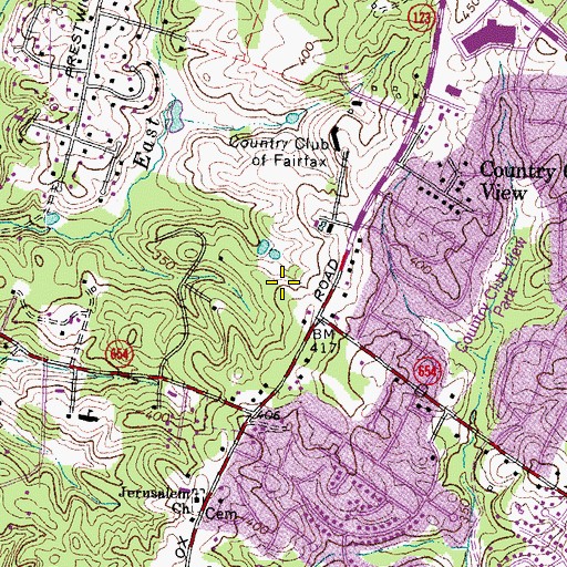 Topographic Map of Burke Centre Library (historical), VA