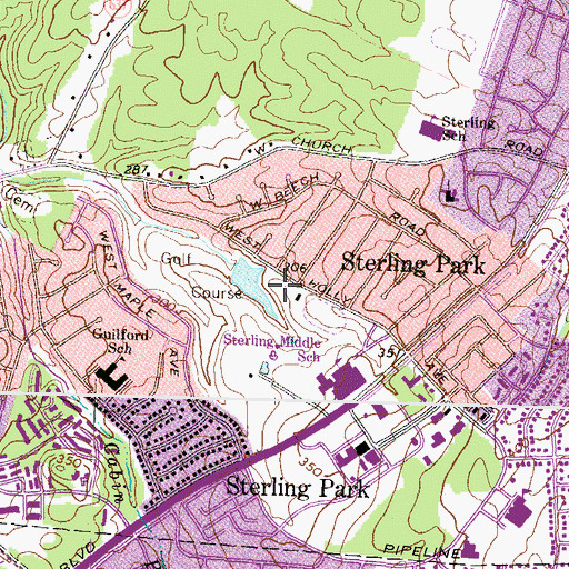 Topographic Map of Sterling Park Community Center, VA