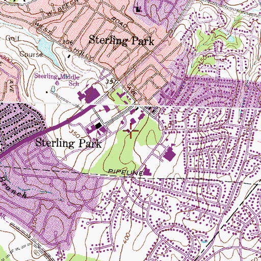 Topographic Map of Sterling Community Center, VA