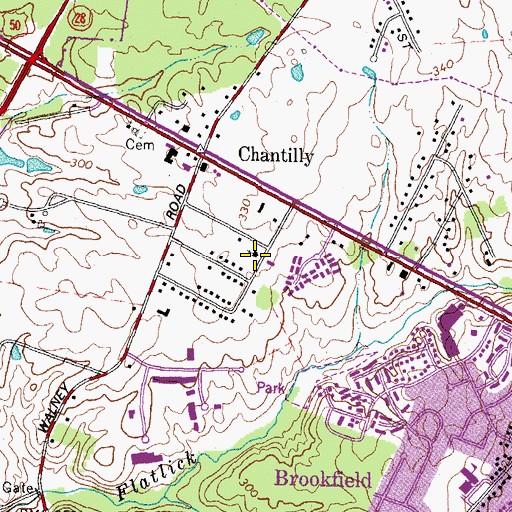 Topographic Map of Chantilly Wesleyan Church, VA