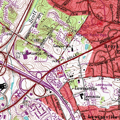 Topographic Map of Fairfax County McLean Government Center, VA