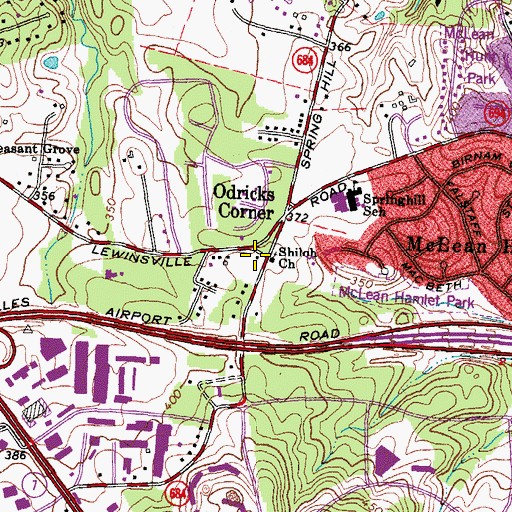 Topographic Map of Charity Baptist Church, VA