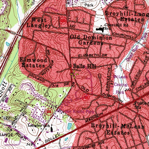 Topographic Map of Korean Presbyterian Church, VA