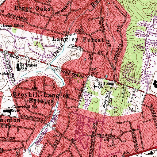 Topographic Map of Saint Luke Serbian Eastern Orthodox Church, VA