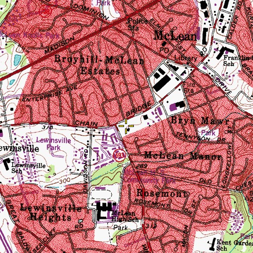 Topographic Map of Redeemer Lutheran Church, VA
