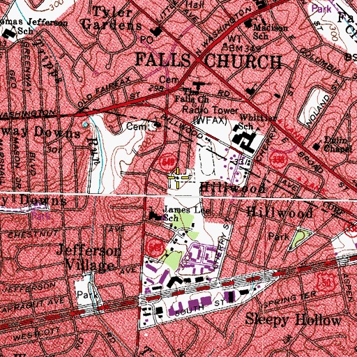 Topographic Map of Second Baptist Church, VA