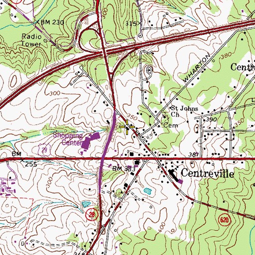Topographic Map of Centerville Presbyterian Church, VA