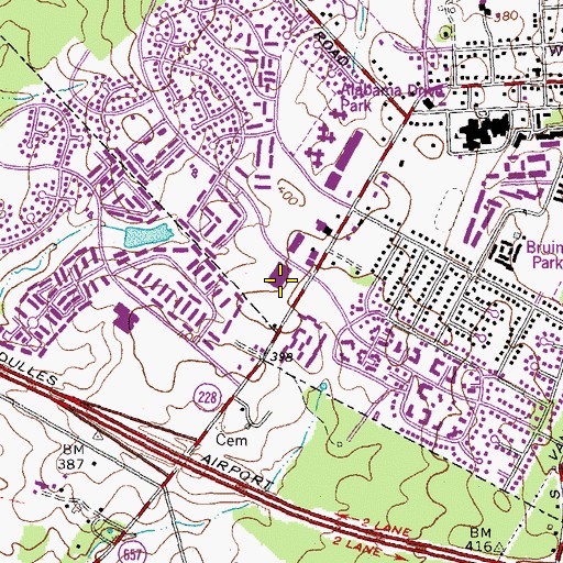 Topographic Map of Elden Street Marketplace Shopping Center, VA