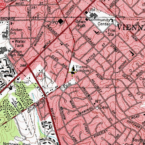 Topographic Map of Seventh Day Adventist Church, VA