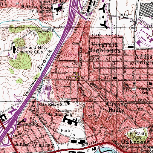 Topographic Map of Advent Lutheran Church, VA
