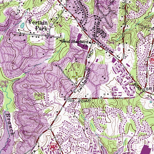Topographic Map of Lord of Life Lutheran Church, VA