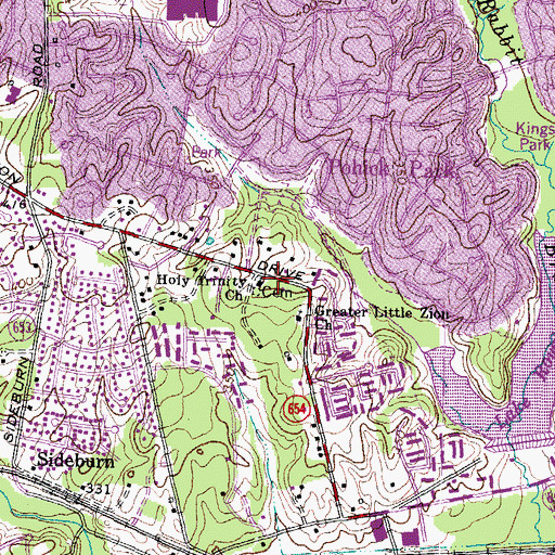 Topographic Map of David Pinn Recreation Center, VA