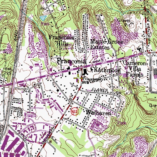 Topographic Map of Fairfax County Fire and Rescue Department Station 5 Franconia, VA