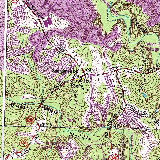 Topographic Map of Sydenstricker United Methodist Church Cemetery, VA