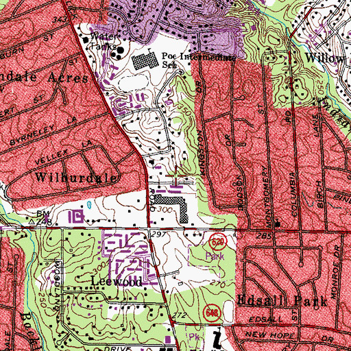 Topographic Map of Springfield Professional Center, VA
