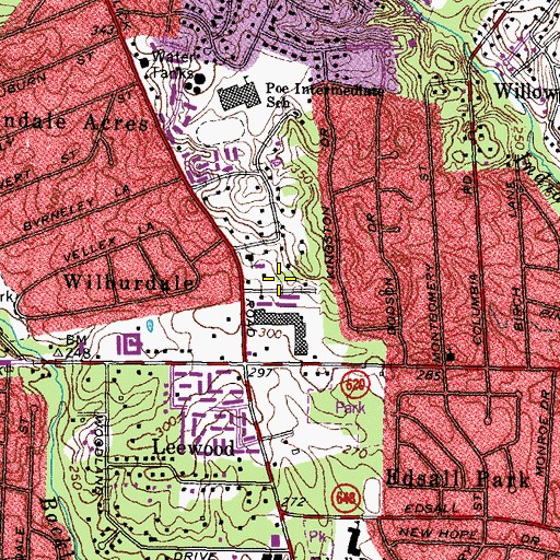Topographic Map of Springfield Professional Center, VA