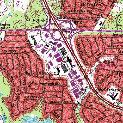 Topographic Map of Ravensworth Industrial Park, VA