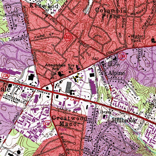 Topographic Map of Annandale Business Center, VA