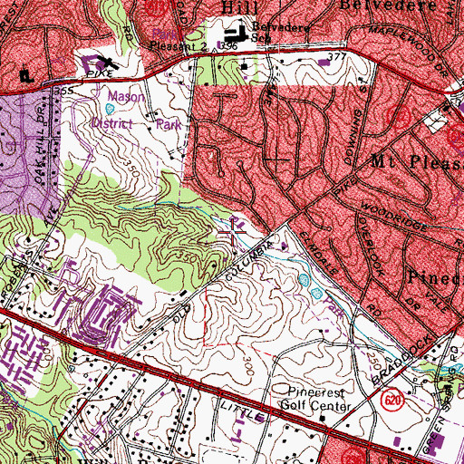 Topographic Map of Turkeycock Run Stream Valley Park, VA