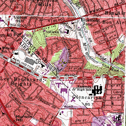 Topographic Map of Arlington Church of Brethren, VA