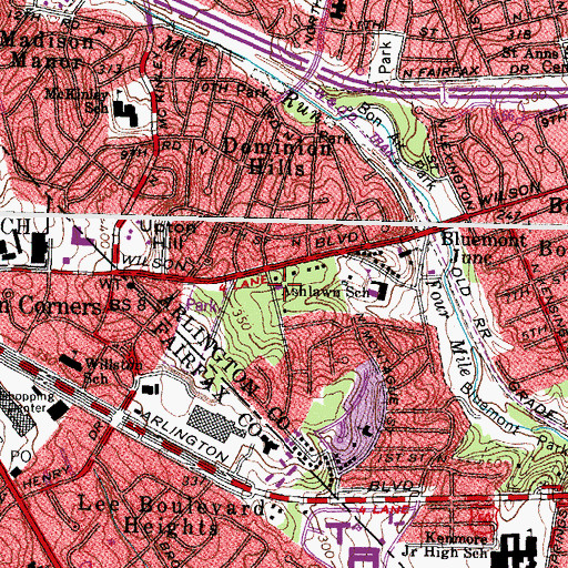 Topographic Map of Arlington Christian Missionary Church, VA
