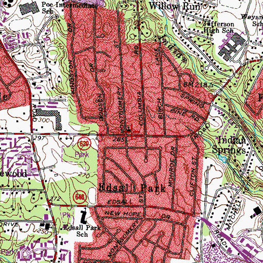 Topographic Map of Braddock Hills Wesleyan Church, VA