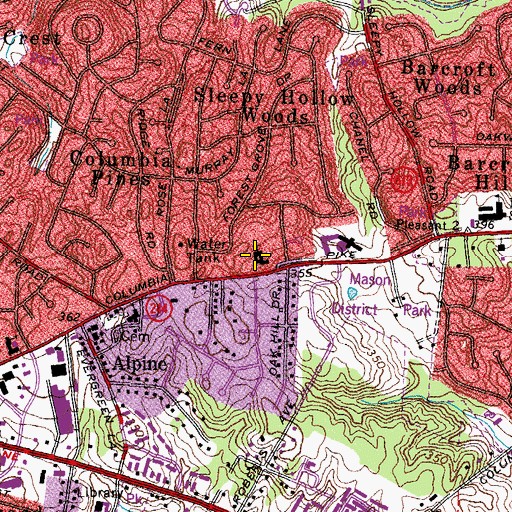 Topographic Map of Saint Albans Church, VA