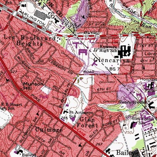 Topographic Map of Saint Katherines Greek Orthodox Church, VA