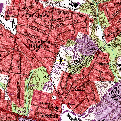 Topographic Map of Queen of Apostles Church, VA