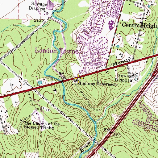 Topographic Map of Assenbly of God Pentacostal Church, VA