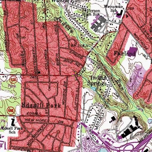 Topographic Map of Indian Springs, VA